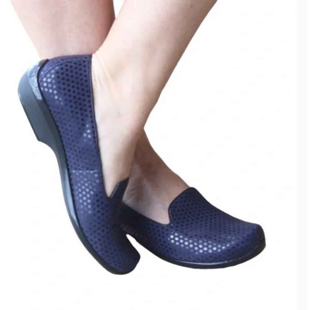 Dansko Black Polka Dot Olivia Flat Loafer Size 38